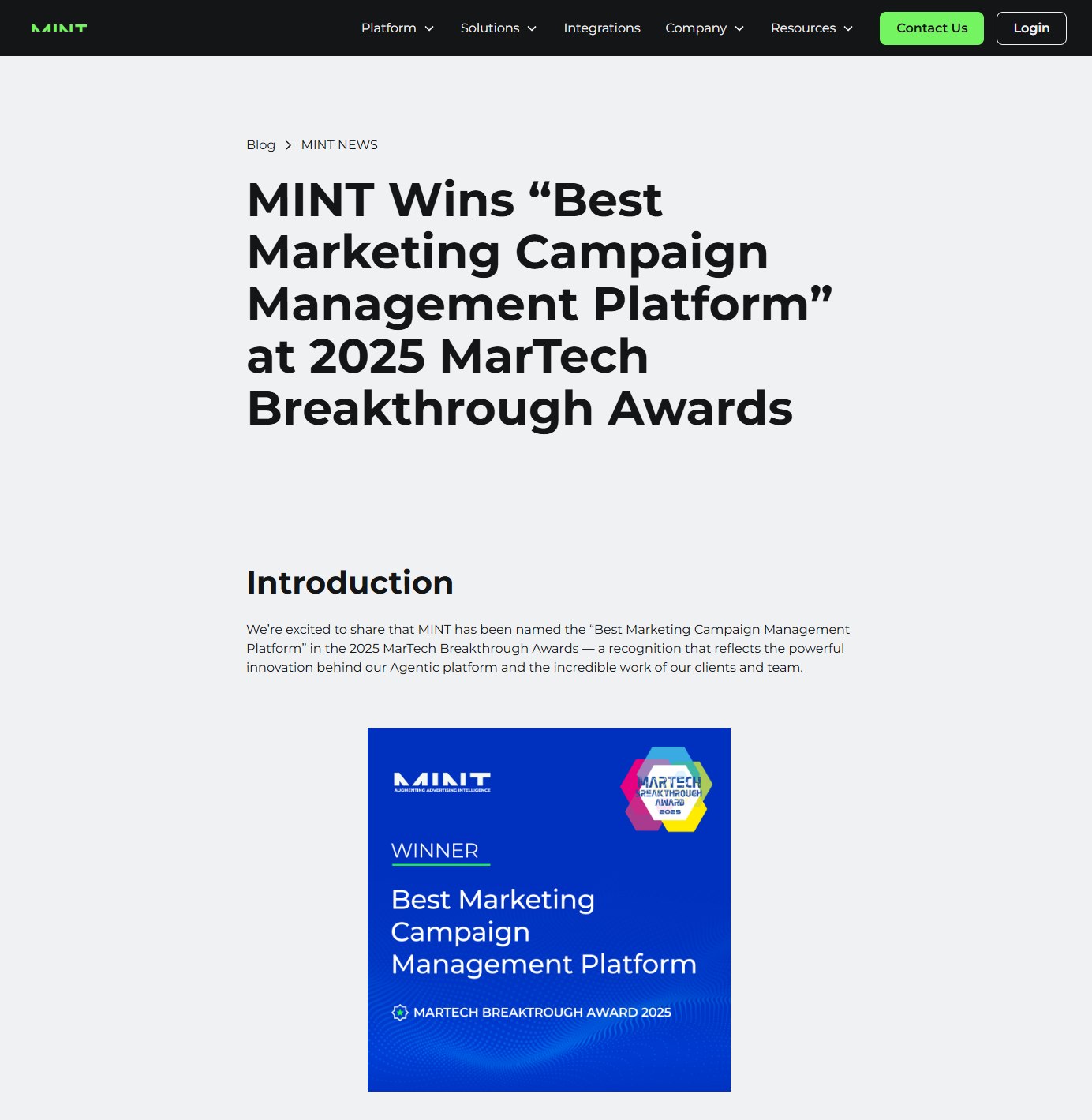 MarTech Newsroom - MarTech Breakthrough Awards